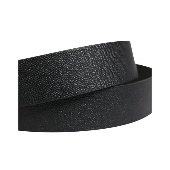 Dolce & Gabbana Black Calf Leather Silver Metal Buckle Men\'s Belt